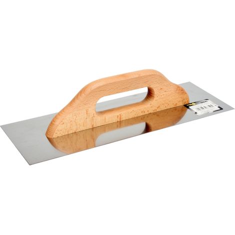 Glattes Edelstahl-Putzbrett 380 mm mit Holzgriff