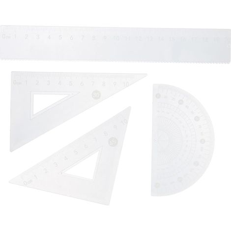 Règle à dessin bleue de 20 cm, kit géométrie mathématique (1/5)