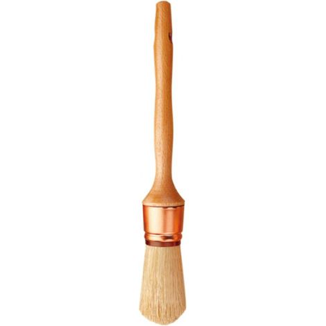 FPLUS brocha redonda nº12 , Mango madera encerado ergonómico. Virola anodizada cobre con sobrecuello en números grandes.