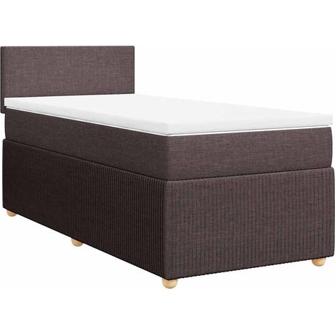 Maison Exclusive - Giroletto a Molle con Materasso Marrone Scuro 100x200cm Tessuto