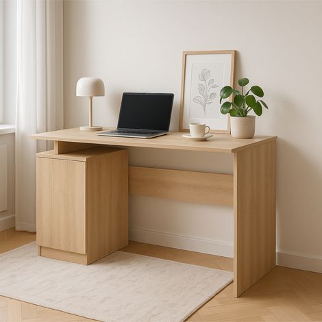 Bureau SOLA - Spacieux - Fermé - Chêne Sonoma - Largeur 120 cm, Hauteur 73 cm, Profondeur 59 cm (1/4)