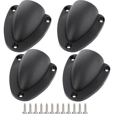 4 cache-câbles marins en nylon de 6,35 cm (2,5 po), type coquille, épaisseur 3,175 mm (1/8 po), bords lisses, vis de fixation incluses. (1/5)
