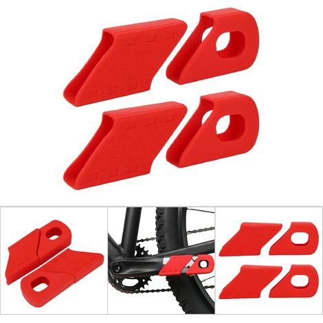 4PCS Protège-manivelles en Silicone pour Vélo, Manchons de Protection Anti-Chocs Accessoire Cyclisme (Rouge) (1/5)