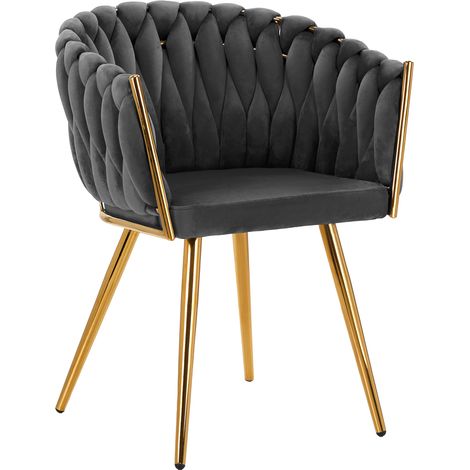 Silla 4Rico QS-GW06G de terciopelo gris (1/5)