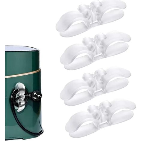 Organiseur de câbles pour appareils électroménagers, lot de 4, organiseur de câbles de cuisine amélioré, enrouleur de câbles pour cafetière, mixeur (transparent) (1/3)