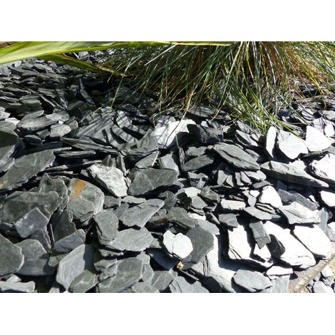 Classgarden – Paillage ardoise noir 10-40 – Pack de 12 sacs de 25 kg – Densité 60 kg/m² – Empêche la repousse des mauvaises herbes