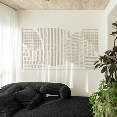 Tableau canopée beige en toile imprimée, 120x80 cm (1/5)