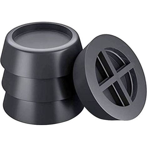 4 Pièces Noir Tapis Anti-vibration pour Machine à Laver, Antibruit Pied Machine a Laver avec Patin Caoutchouc, pour Machines à Laver, Sèche-Linge, Meubles, Patins Anti Vibration Lave Linge (1/5)