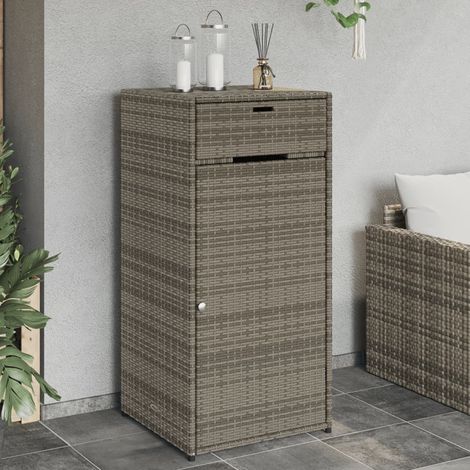 Gartenschrank Grau 55x55x111 cm Poly Rattan CFW483203 (1/5)