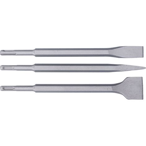 Lot de 3 forets à percussion rotatifs à pointe plate en acier au carbone pour carrelage et béton, avec poignée ronde (1/5)
