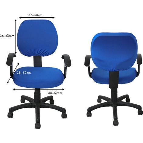 Lot de 2 housses de protection universelles extensibles pour dossier de chaise de bureau/ordinateur, compatibles avec les chaises de dessinateur pivotantes. (1/5)