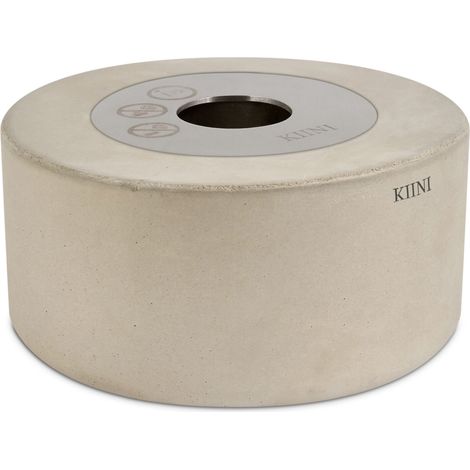 KIINI BORA Freistehender Tischkamin Outdoor-Biokamin + 1L ethanolfrei Beige
