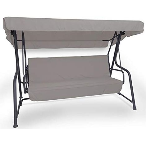 Dondolo da giardino Made in Italy con schienale reclinabile dondolo da giardino in acciaio 4 posti con funzione letto e cuscini sfoderabili (1/4)