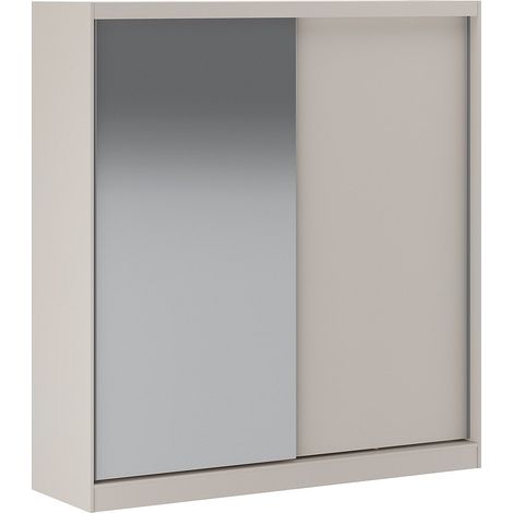 Armadio 2 ante scorrevoli Con specchio L200 cm Beige - OCHIRA