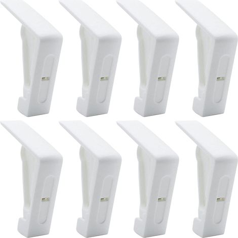 CCYKXA Pinces à nappes en plastique blanc pour tables d'extérieur – pinces à nappes réglables avec ressorts pour pique-niques, mariages et barbecues dans le jardin