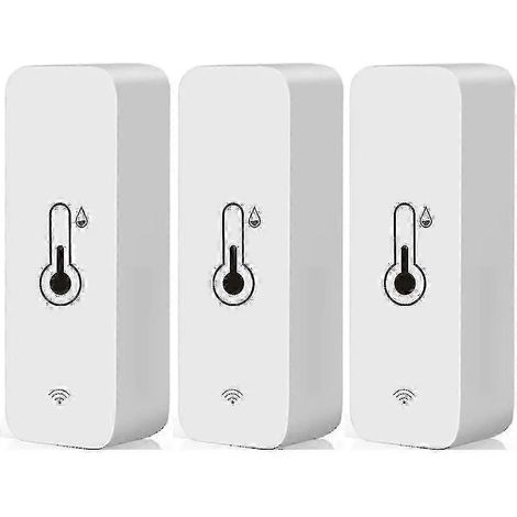 3x Tuya Wifi Capteur de température et d'humidité Thermomètre hygromètre d'intérieur (1/5)