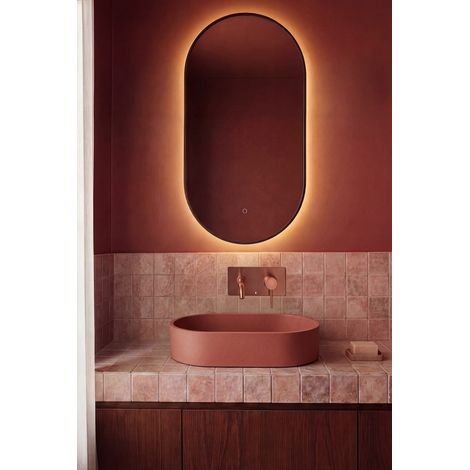 Vasque ovale 60x35x12 MABEL en béton minéral BASS terracota (1/5)