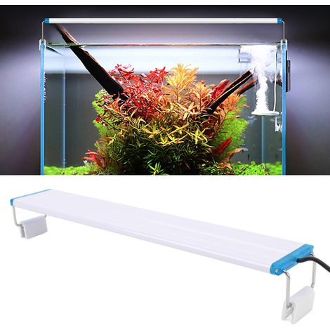 Lámpara LED de PVC para acuario, 3 colores, ultrafina, con montaje mediante clip y tuerca, enchufe europeo, 38 cm. (1/5)