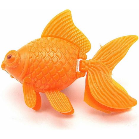 Poisson Artificiel - Pour Aquarium - Mouvement Flottant Réaliste - En Plastique - Orange - Lot de 1 (1/5)