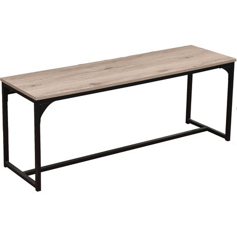Banc en bois et métal "Loft" - Noir - L 120 x H 46 x P 35 cm - Livraison gratuite (1/5)