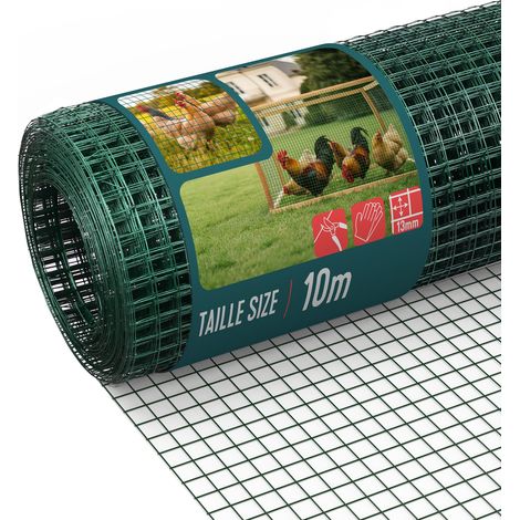 VOUNOT PVC Coated Wire Mesh 0.5x10m 13mm Garden Fencing Green (1/5)