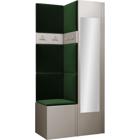 Conjunto para recibidor Pinis XXV, Polo 889, 186x82x46cm, Espejo, Tapiz, Aglomerado laminado, Colocada, Montada en la pared (1/5)