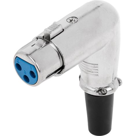 BeMatik - Conector XLR 3pin hembra metálico con ángulo