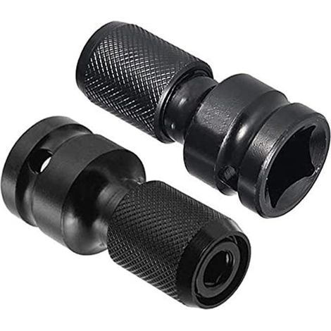 Confezione da 2 adattatori con attacco quadro da 1/2" a gambo esagonale da 1/4", adattatore a impatto durevole, convertitore mandrino a sgancio rapido per chiave a cricchetto a impatto e punta a busso