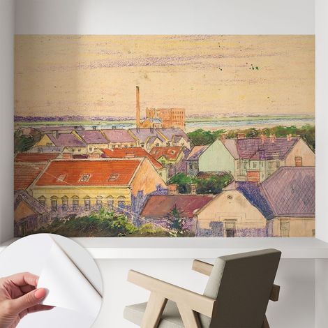 Papier peint autocollant adhésif décoratif avec motifs pour salon et chambre a motif Toits urbains 104x70 cm (1/5)