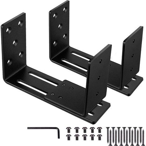 Lntyq Lot de2 Barricade Supports, Support en U Ajustable, Support pour Verrou de Sécurité de Porte, Convient pour les Verrous de Porte Renforcés, Portes Pivotantes Intérieures et Extérieures (1/5)