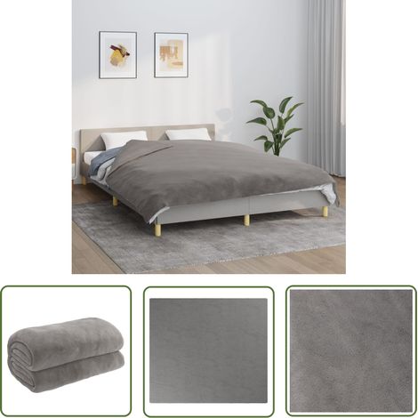 The Living Store Couverture lestée avec housse Gris 200x220 cm 13 kg Tissu - Couvreur Lestée - Couverture Poids - Couverture Relaxante - Literie Confort - Sommeil Profond (1/5)