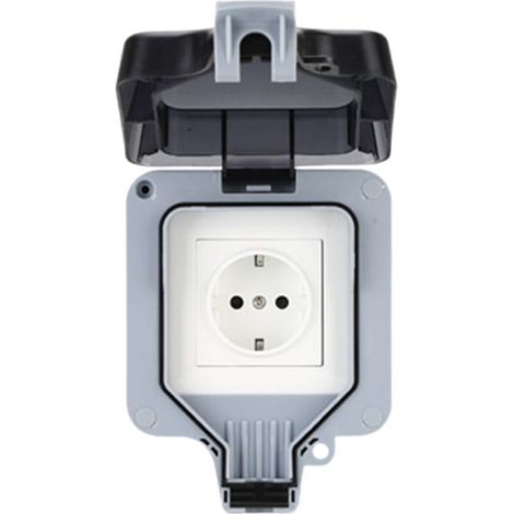 IP66 Boîtier enfichable à une rangée pour l'extérieur, résistant aux éclaboussures, étanche à la pluie, prise murale, port USB (1/4)