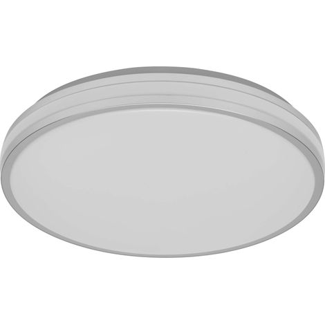 OSRAM ORBIS Caleb Plafonnier LED 385mm, 24W, 3000K blanc chaud, Argent, Métal avec anneau en plastique, IP20