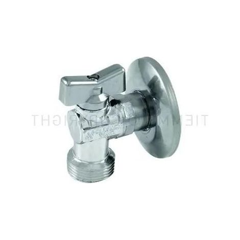 Rubinetto lavatrice m/m cromato con rosone 1/2 x 3/4 tiemme 2950003
