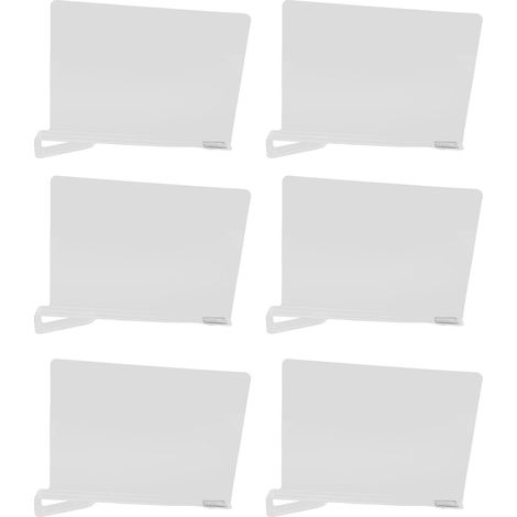 Separadores de Estantes Acrílicos Transparentes 30x20cm, Pack de 6 Organizadores Verticales con Pinza – Ideal para Armarios de Cocina y Oficina (1/5)