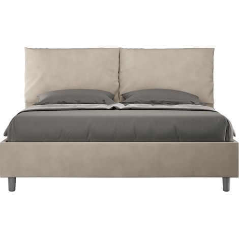 Letto contenitore da 160x190 in microfibra sabbia Antea (1/5)