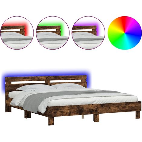 Maison Exclusive - Estructura de cama cabecero y luces LED roble (1/5)