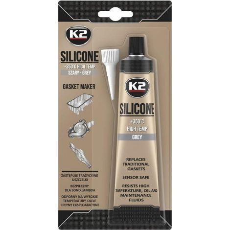 Guarnizione in silicone grigio K2 85G resistente alle alte temperature +350 gradi, adatta per liquidi.