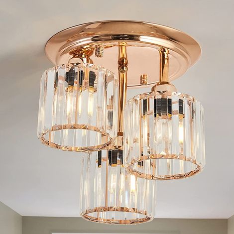 Plafonnier semi-encastré à trois lampes, lustre de style rétro, E27/220V adapté aux chambres d'enfants (sans source lumineuse). (1/5)