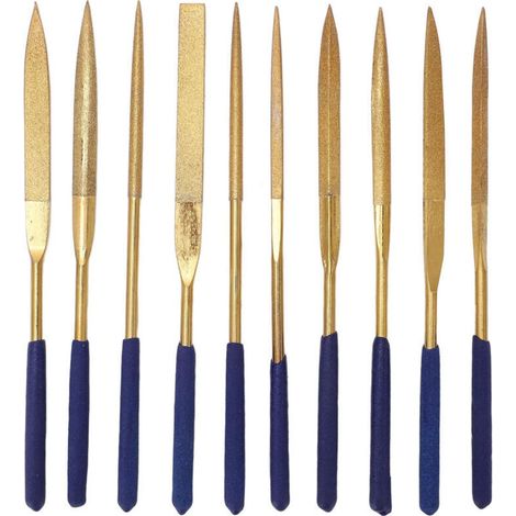 Limes Diamantées 10 Pièces, Ensemble De Limes à Aiguilles En Métal, Ensemble De Limes à Aiguilles Résistantes à la Corrosion Pour Pierre De Verre Métallique-4mm (1/4)