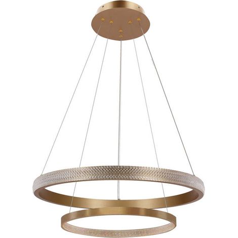 Lampadario glamour oro opaco 2 anelli 60/40 LED 56W (1/2)