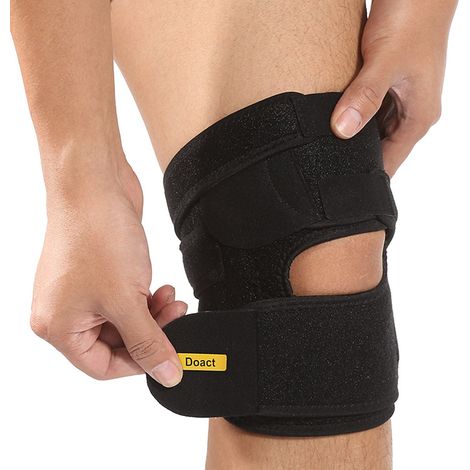 Genouillère De Soutien À Rotule Ouverte - Néoprène Respirant Avec 4 Crochets Et 2 Sangles - Pour Sport Et Récupération - Lot De 1 (1/5)