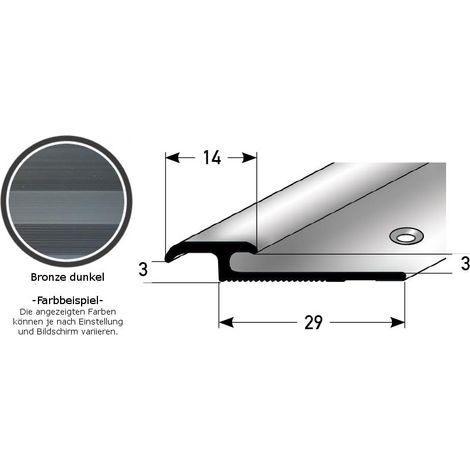 Einschubprofil "Leicester" für Laminat, 3 - 7 mm Einfasshöhe, Aluminium eloxiert, gebohrt-bronze dunkel-1000-3