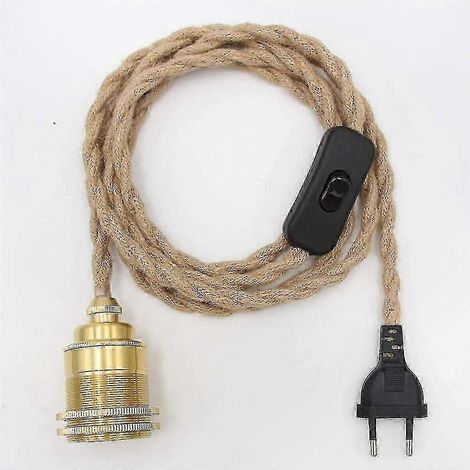 Kit de suspension à monter soi-même avec interrupteur et douille. suspension lumineuse vintage en fil textile. idéale pour la décoration de la chambre et du salon. (1/5)