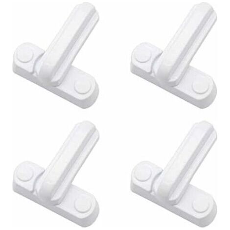 Lot de 4 bloqueurs de fenêtre avec vis de fixation, Verrou de porte/fenêtre en,Pour Divers Porte et Fenêtre et Sécurité de la Maison UPVC/PVC- Facile à installer (1/5)