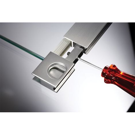 Gâche embout secura - Décor : Chromé mat - Largeur : 32,5 mm - Matériau : Zamac - VITRIS (1/4)