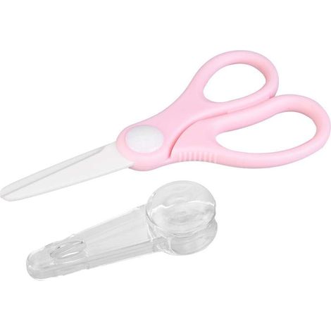 Ciseaux en céramique pour aliments pour bébés, ciseaux de sécurité en céramique pour bébé Ciseaux en céramique pour bébés multifonctionnels antirouille durables pour poulet légumes fruits (rose) (1/5)