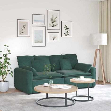 vidaXL Modulares Sofa mit Kissen Dunkelgrün (1/5)