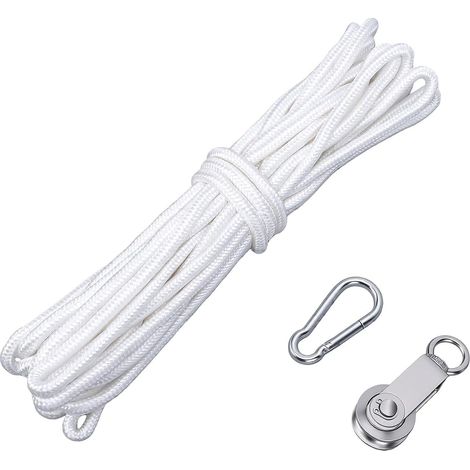 Stainless Steel Pulley, Double Bearing System, 9.7M Nylon Rope with Hook for Lifting Garage Attic (1/5)