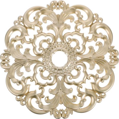 Médaillon de Plafond Décoratif Rond en Ps Style Européen Or, Cache Ouverture Plafond et Décoration Élégante pour Éclairage Intérieur Salon (1/5)